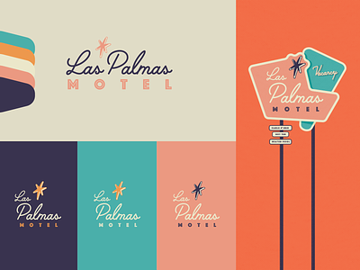 Las Palmas Motel Branding 1960 60s branding california design illustration logo motel retro sign typography vector vintage
