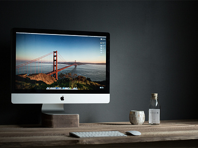 Yyz Design Office dark desk display imac interior minimalistic office san francisco workspace