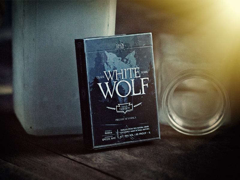 White Wolf Vodka label russia vodka alcohol package design packaging branding brand bicycle identity playing cards