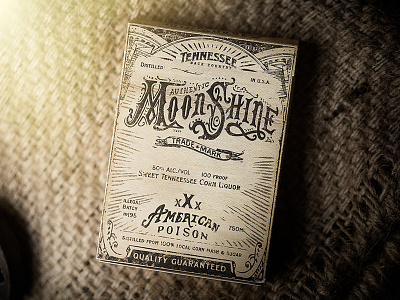 Moonshine alcohol bicycle brand branding identity label moonshine package design packaging playing cards