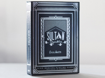 Sultan Republic Playing Cards blue box cards casino clean emboss foil magic magician modern playing cards silver stamping