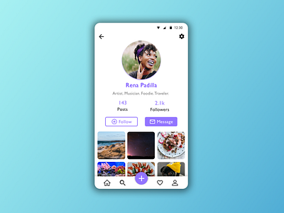 Daily UI 006 - Profile app daily ui design minimal mobile profile profile page social media ui ux