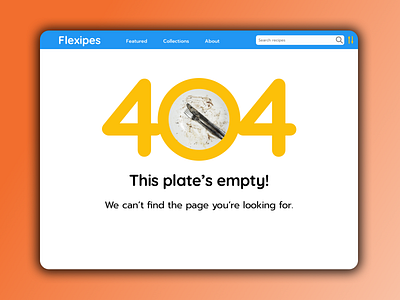 Daily UI 008 - 404 Page app branding daily ui design desktop minimal recipes ui ux web webdesign website