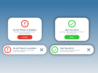 Daily UI 011 - Flash Message app daily ui design desktop error error message flash message message minimal mobile success ui ux