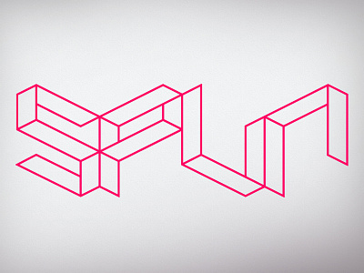 Spun 'Wire' Logo branding esher identity isometric logo pink spun