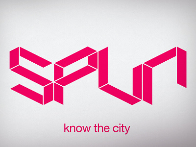 Spun 'Flat' Logo branding esher identity isometric logo pink spun