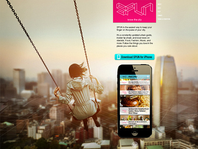 Spun Landing Page branding pink spun ui web site