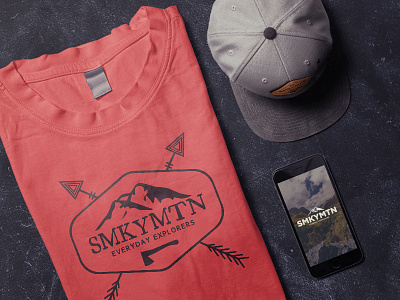 SMKYMTN Everyday Explorers Hat and Shirt Design brand branding design hat icon logo production shirtdesign