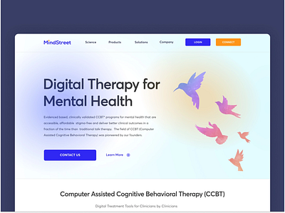 Mental Health Website bird branding design graphics design health illustration interface mental health minimal typography ui ux vector web website