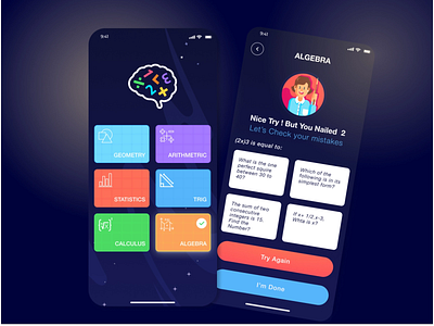 Math App apps branding darkmood design homepage icon interface math app mathmetics mobile mobile application ui ux