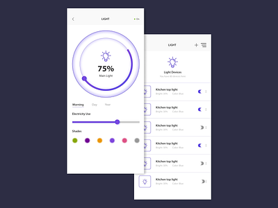 Smart Home- Light Controler application apps branding controler design icon interface light light controler mobile mobile application smart home smarthome ui ux