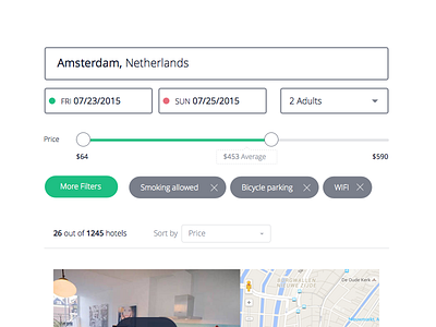 Booking page UI