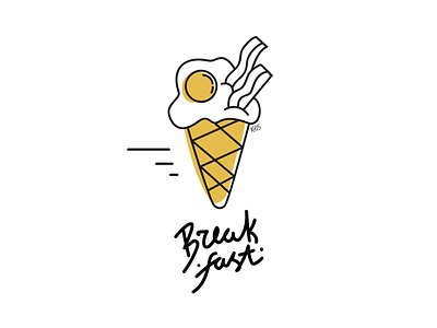 Breakfast bacon breakfast egg food ice cream identity illustration lettering logo lunch yellow