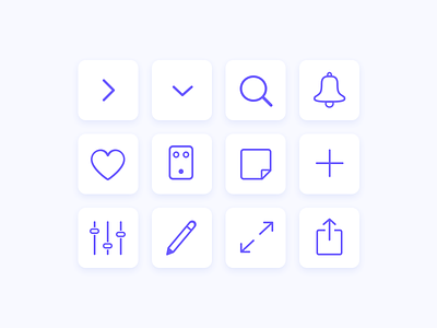 Outline icon set for a mobile app