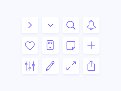 Outline icon set for a mobile app