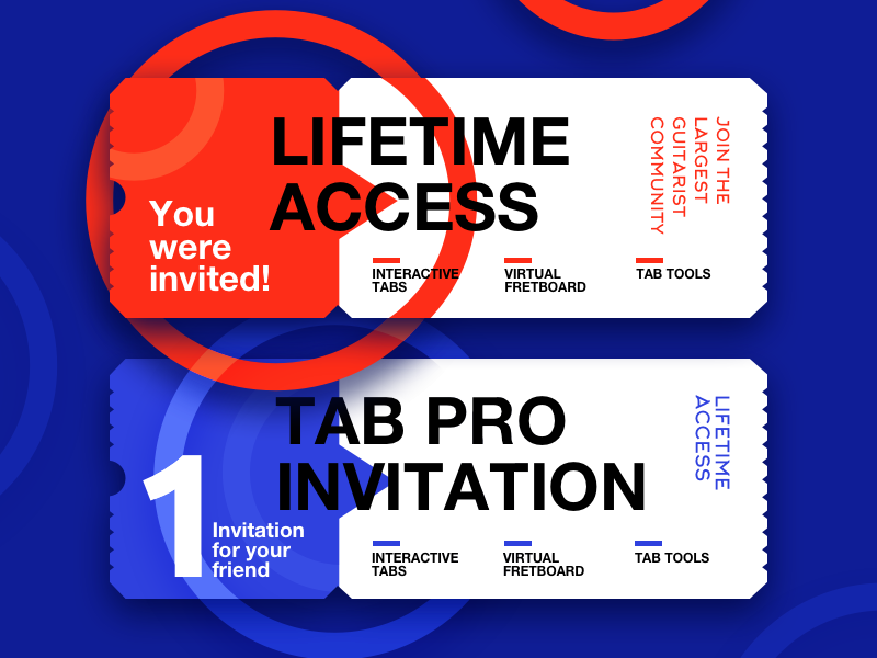 Gift tickets community guitar friend ultimate guitar graphic design ticket gift invitation invite