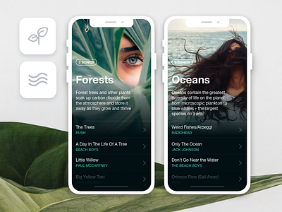 Earth Day Playlist app earth forest icon line icon list music nature ocean playlist ui world