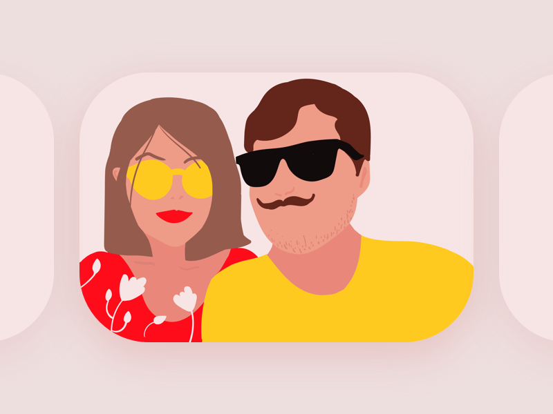 Summer train trip character illustration summer sun man girl adventure road travel train love couple