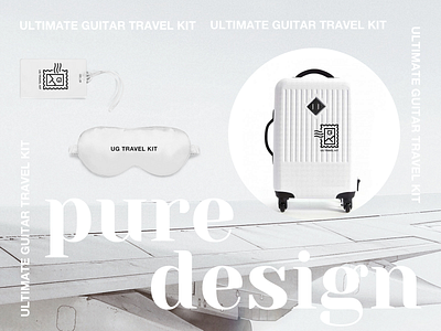 Travel Kit | Pure Design adventure bag branding identity luggage minimalistic pure sleep sticker suitcase tag travel