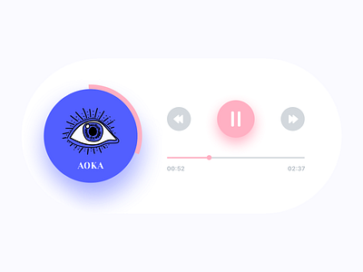 Visual Branding | Player button eye illustration music music album music app next pause play player previous singer single song timeline ui