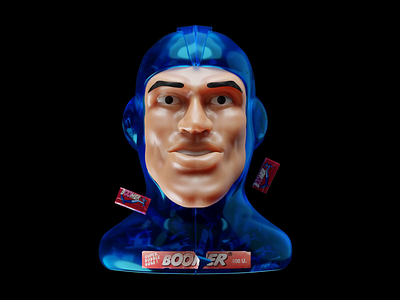NFT Boomer Man Candy Head 3d animation boomer box branding bubblegum candy gum head identic man packaging