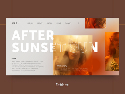 VOGUE - After Sunset Sun clean design gray homepage minimal orange sunset ui ux vogue web white yellow
