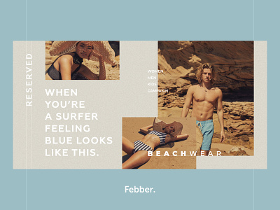 Reserved - Beach Wear Collection clean clouth design ecommerce fashion grid inspiration interface minimal models photo photography reserved shop turquois ui ux web website