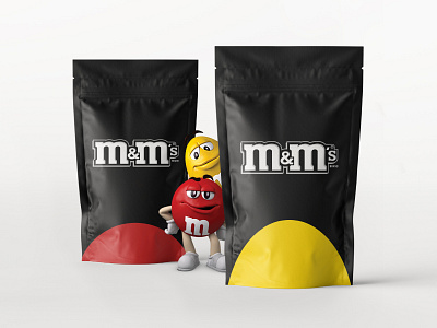 M&M's — New Packaging black branding candy challenge minimal mms packaging rebranding red weekly weekly warm up yellow