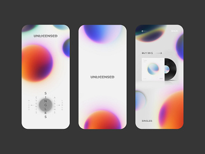 Unlicensed Album — Mobile store app clean gray interactive mesh minimal mobile store ui ux white