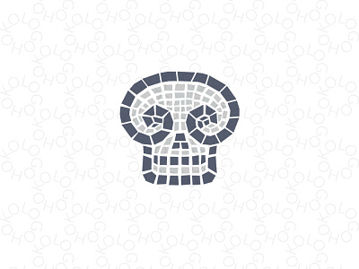 Skull mosaic logo