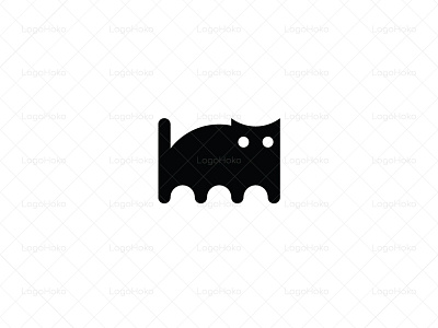 Scared black cat logo