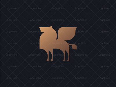 Golden Pegasus Logo animal animals buy god gold gradient horse horse wings horses logo logos logos for sale pegasus pet pets sale sales wing wings