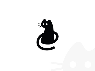 Black Cat Letter E Logo