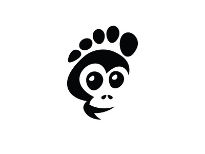 Foot Monkey Face Logo