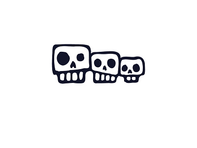 Family Skulls Logo draw family halloween holiday logo logos logotype skeleton skull skulls