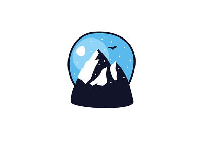 Mountains Snow Globe Logo