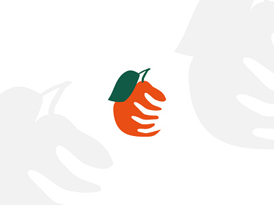 Orange And Hand Negative Logo