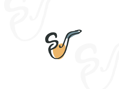 Antique Smoking Pipe Letter S Logo