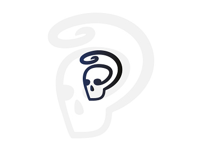Skull Retro Hair Logo