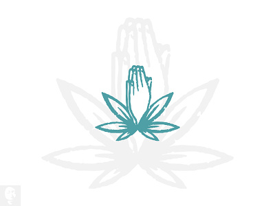 Holy Hemp Logo buy cannabis draw drawn drug hand hands hemp holy leaves logo logos logotype medical natural nature oil pray sale sales