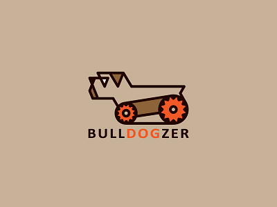 Bulldozer Dog Logo