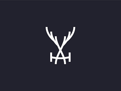 Letter A and H Horns Logo