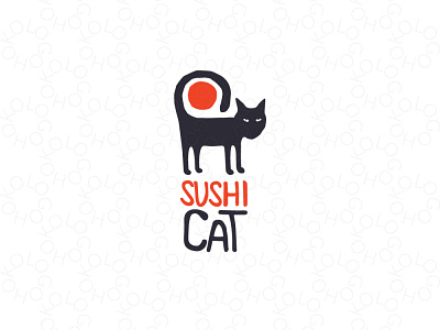 Sushi Cat Logo (for Sale) animal animals bar cafe cat cat logo food japanese food logo logos logos for sale pet pets sale sales sushi sushi cat sushi logo