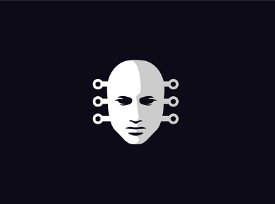 Robot Face Network Logo bit buy chip crypto design face hacker head human internet logo logos logos for sale man robot sale sales tech technology web