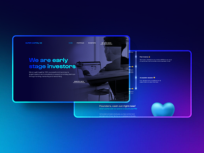 Investment Fund - Landing page app banking branding dark mode design flatdesign fund invest investment minimal typography ui vector web webdesign