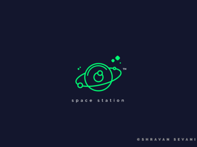 Space Station Logo branding design icon illustration logo