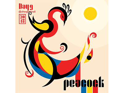 Day 9 Poster: Peacock graphic graphic design poster poster design vector vector artwork