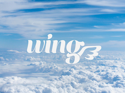 Wing Logo branding calligraphy design graphic design logo sky type typography vector wing wordmark