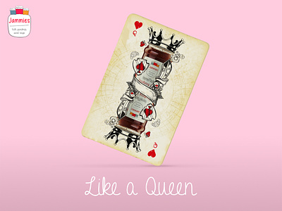 Like a Queen crown design illustration jam photoshop pink playingcards post queen social media typography
