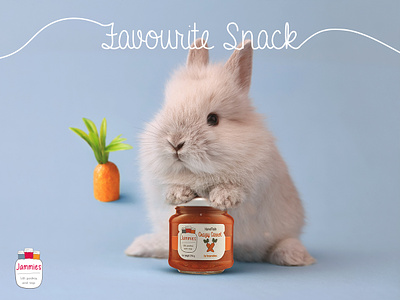 Favourite Snack blue bunny carrot design jamaica jar orange typography